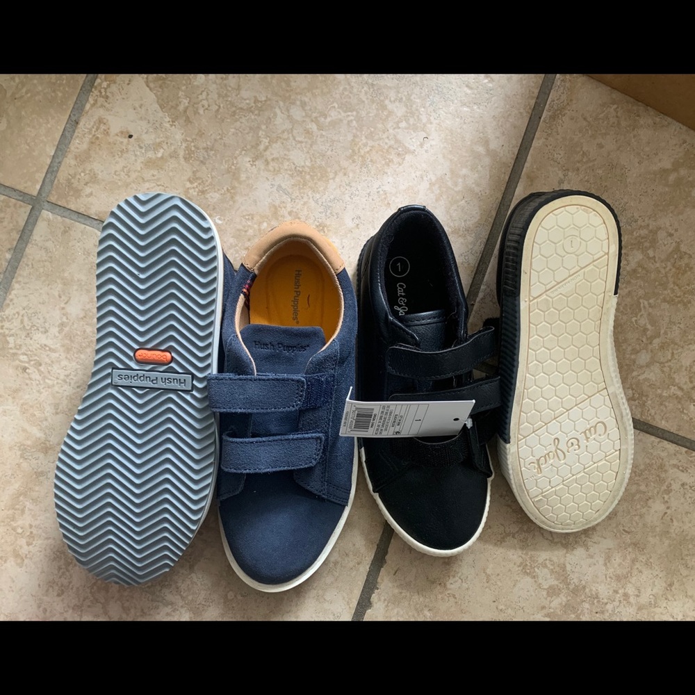 Boys shoes blue size1.5 and black size 1 new without box